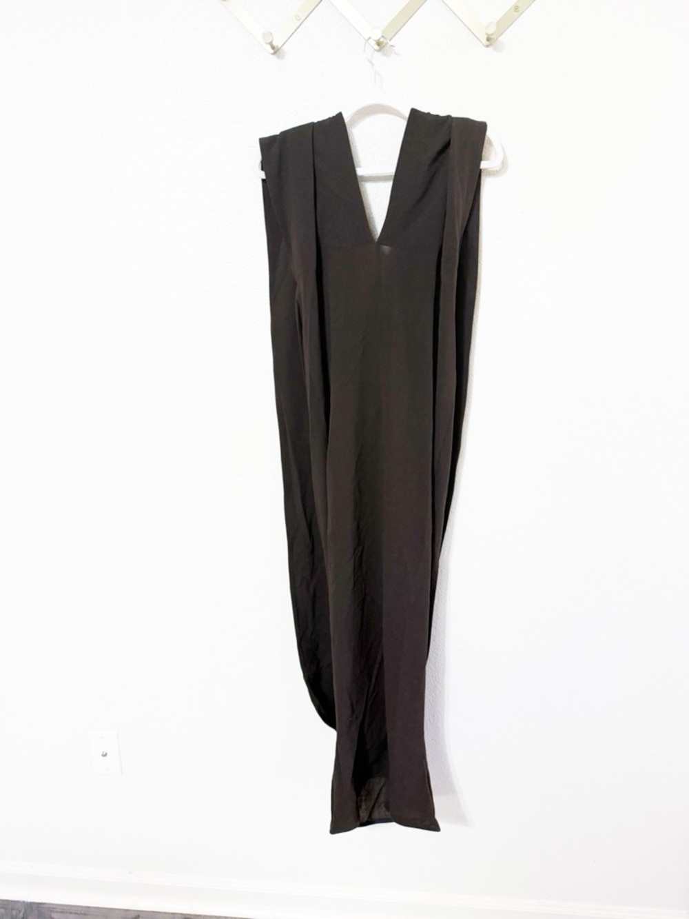 Paloma Wool Alberch Strapless Wool Blend Chocolate Brown Dress w/ Attached Scarf - Picture 10 of 12
